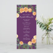 Peach Plum Purple Peony Roses Programmes de mariag (Debout devant)