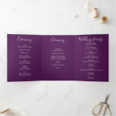 Peach Plum Purple Peony Roses Programmes de mariag (Intérieur)