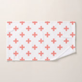 Peach polka croise sur blanc (Serviette à main)
