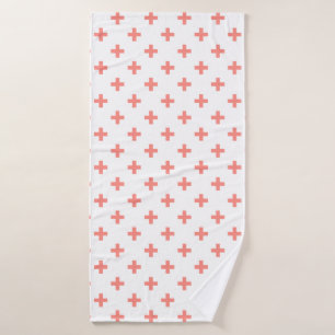 Peach polka croise sur blanc