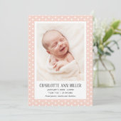 Peach Polka Dot Baby Carte photo (Debout devant)