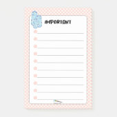 Peach Polka Dot Blue Diamond BELANGRIJK Post-it® Notes (Voorkant)