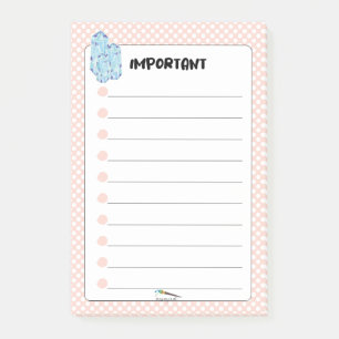Peach Polka Dot Blue Diamond BELANGRIJK Post-it® Notes