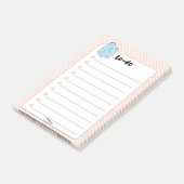 Peach Polka Dot Blue Diamonds TO-DO's Post-it® Notes (Schuin)