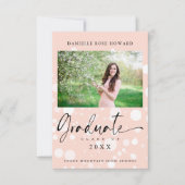 Peach Polka Dot Custom Photo Graduate Graduation (Voorkant)