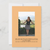 Peach Polka Dots Foto Afstuderen Aankondiging (Achterkant)