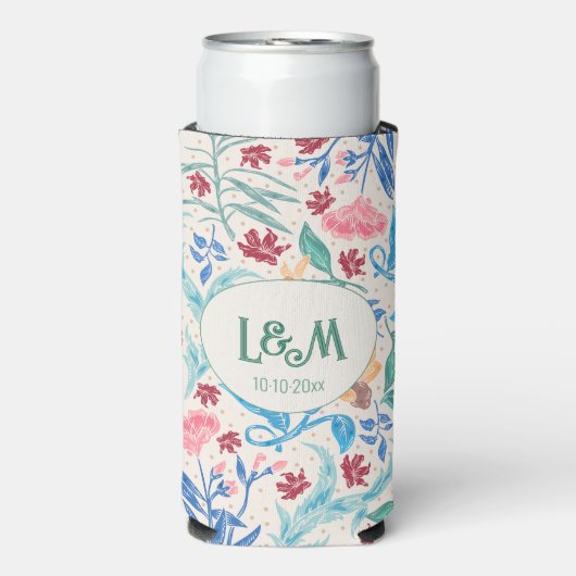 Peach Polka Pattern Monogram (Seltzer Voorkant)