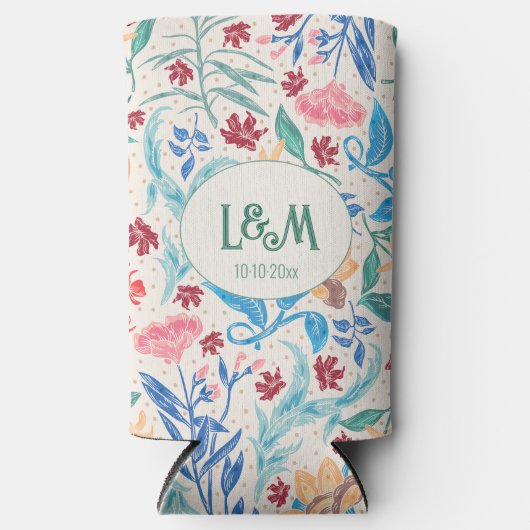 Peach Polka Pattern Monogram (Voorkant)