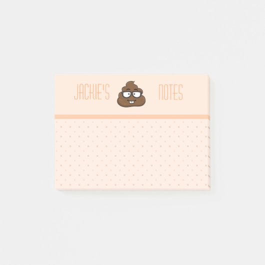 Peach Polka Poo 4x3 Post-it® Notes (Voorkant)