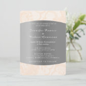 Peach Powder Lace Silver Wedding Royal Uitnodiging (Staand voorkant)