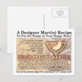Peach Praline Martini Recette Carte postale (Devant / Derrière)