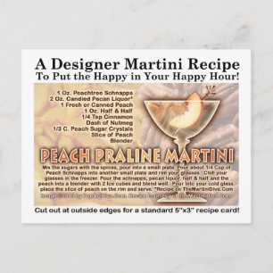 Peach Praline Martini Recette Carte postale