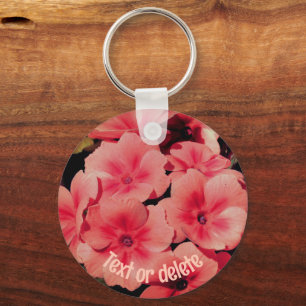 Peach Primrose Flowers Personalized Sleutelhanger