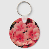 Peach Primrose Flowers Personalized Sleutelhanger (Achterkant)