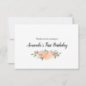 Peach Pumpkin Verjaardag Bedankt kaart (Achterkant)