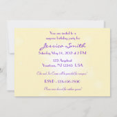 Peach Purple Butterfly Invitation Card (Dos)