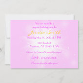 Peach Purple Butterfly Invitation Card (Dos)