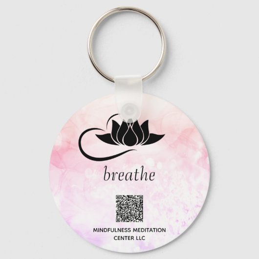 *~* Peach QR - BREATHE Lotus Branding SWAG Sleutelhanger (Voorkant)