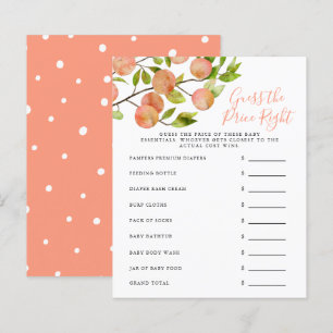 Peach raad de prijs-juiste Baby shower game
