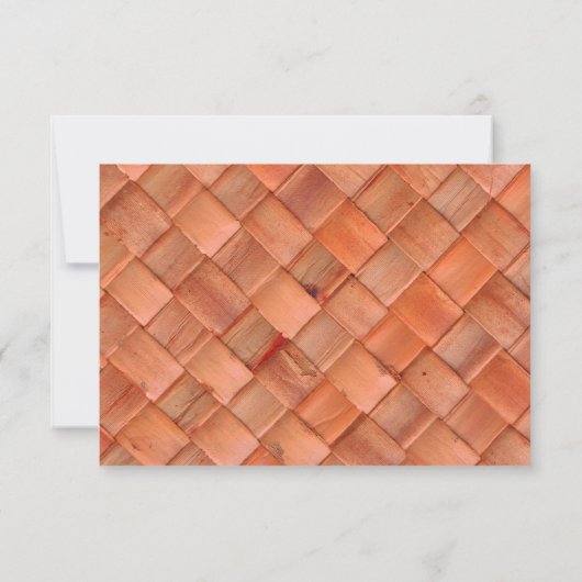 Peach Rattan Seashell Mariage Répondre Cartes RSVP (Dos)