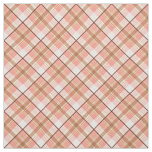 Peach Red Coral White Brown Pset Patroon Stof