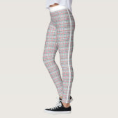 Peach Red Green Tartan Pattern Jogging Leggings (Links)