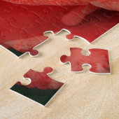 Peach Red Rose Flower Art Puzzel Legpuzzel (Zijkant)