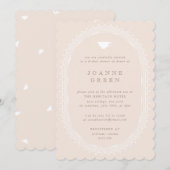 Peach Regency Afternoon Tea Bruids/Trouwdouche Kaart (Voorkant / Achterkant)