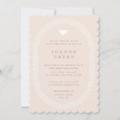 Peach Regency Afternoon Tea Bruids/Trouwdouche Kaart (Voorkant)