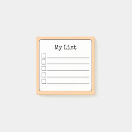 Peach Retro Lined Checklist Post-it® Notes