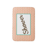 Peach Retro-Style Circle Pattern Customizable Badmat (Voorkant Verticaal)