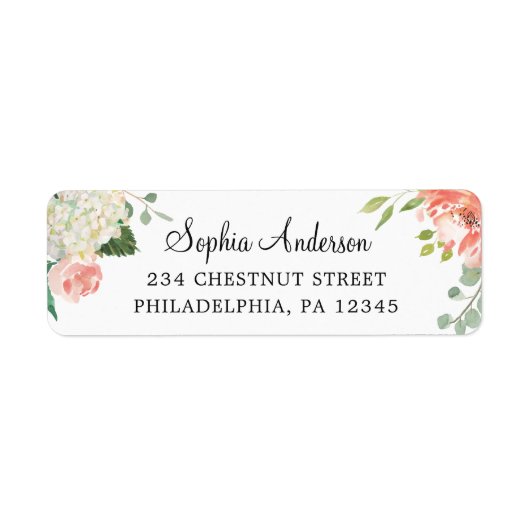  Peach Return Address Label Weddenschap (Voorkant)