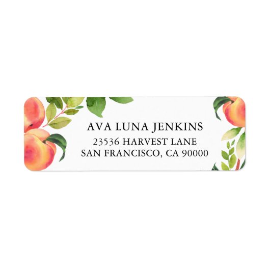 Peach Return Address Labels (Voorkant)