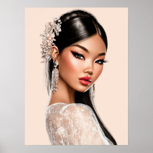Peach Reverie Verticale Portretposter (18×24) Poster