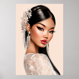 Peach Reverie | Verticale Portretposter (24x36) Poster