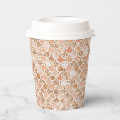 Peach Roos Blush Gold Glitter Mermaid Papieren Bekers (Achterkant)