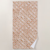 Peach Roos Blush Gold Glitter Mermaid Strandlaken (Voorkant)