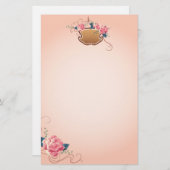 Peach Roos Briefpapier (Voorkant / Achterkant)