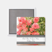 Peach Roos Favor Magnet Sjabloon Magneet (Voorkant / Achterkant)