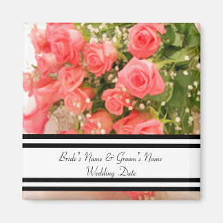 Peach Roos Favor Magnet Sjabloon Magneet