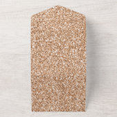 Peach Roos Gold Blush Glitter Glitz All In One Uitnodiging (Buitenkant)