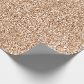 Peach Roos Gold Blush Glitter Glitz Cadeaupapier (Hoek)