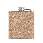 Peach Roos Gold Blush Glitter Glitz Heupfles (Achterkant)