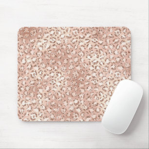 Peach Roos Gold Blush roze Glitz-leopardprinter Muismat