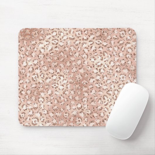 Peach Roos Gold Blush roze Glitz-leopardprinter Muismat (Met muis)