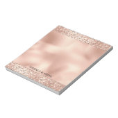 Peach Roos Gold Blush roze Glitz-leopardprinter Notitieblok (Gedraaid)