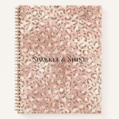 Peach Roos Gold Blush roze Glitz-leopardprinter    Notitieboek (Voorkant)