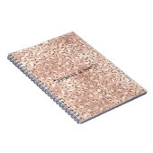 Peach Roos Gold Blush roze Glitz-leopardprinter Notitieboek (Rechterzijde)