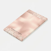 Peach Roos Gold Blush roze Glitz-leopardprinter Post-it® Notes (Schuin)