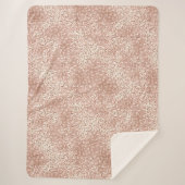 Peach Roos Gold Blush roze Glitz-leopardprinter Sherpa Deken (Voorkant)